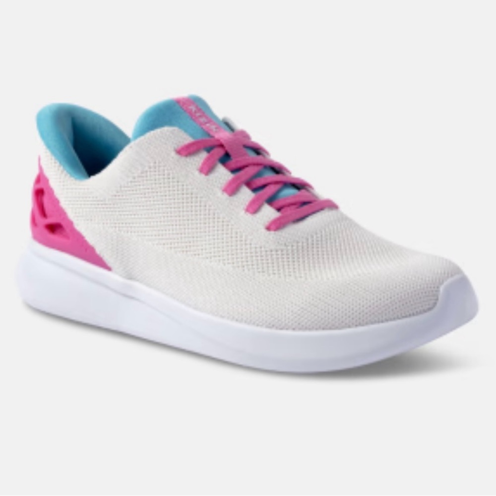 Kizik Women’s Youth White and Pink Athens Sneakers